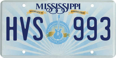 MS license plate HVS993