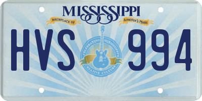 MS license plate HVS994
