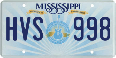 MS license plate HVS998