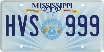 MS license plate HVS999