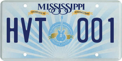 MS license plate HVT001