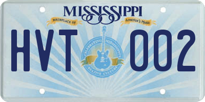MS license plate HVT002