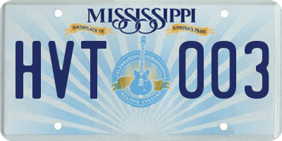 MS license plate HVT003
