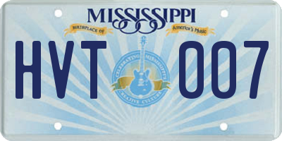 MS license plate HVT007