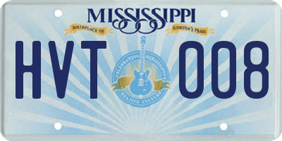 MS license plate HVT008