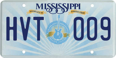 MS license plate HVT009