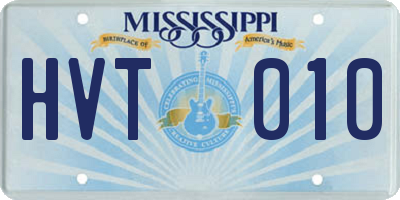 MS license plate HVT010