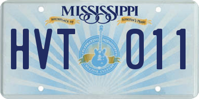 MS license plate HVT011
