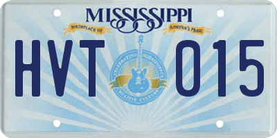MS license plate HVT015