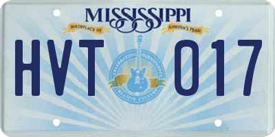 MS license plate HVT017