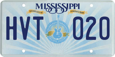 MS license plate HVT020