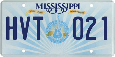 MS license plate HVT021