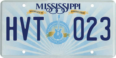 MS license plate HVT023