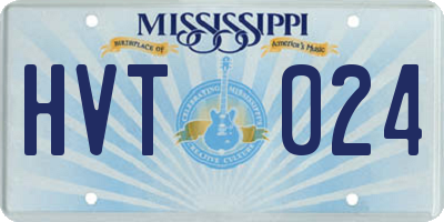 MS license plate HVT024