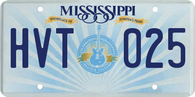 MS license plate HVT025