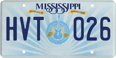 MS license plate HVT026