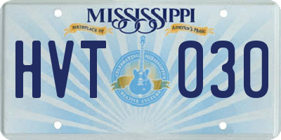 MS license plate HVT030