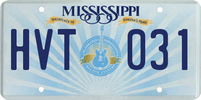 MS license plate HVT031