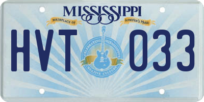 MS license plate HVT033