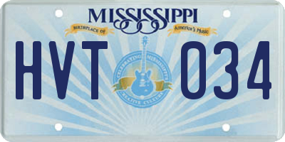 MS license plate HVT034