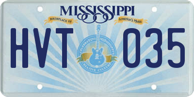 MS license plate HVT035
