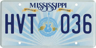 MS license plate HVT036