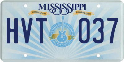 MS license plate HVT037