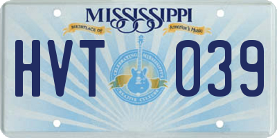 MS license plate HVT039
