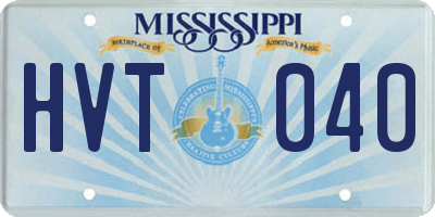 MS license plate HVT040