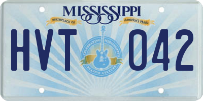 MS license plate HVT042