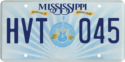 MS license plate HVT045