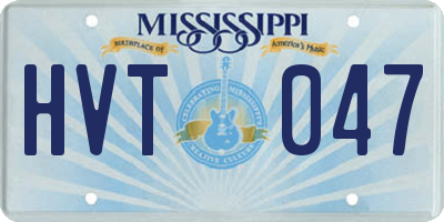 MS license plate HVT047