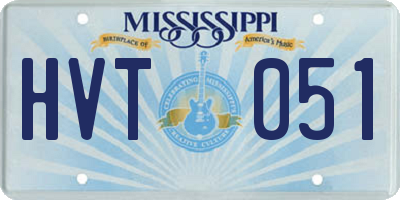 MS license plate HVT051