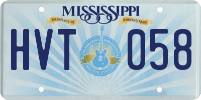 MS license plate HVT058