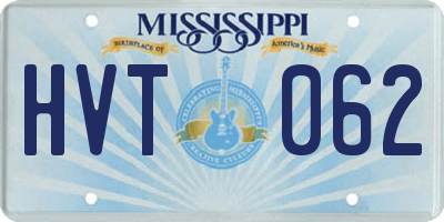 MS license plate HVT062