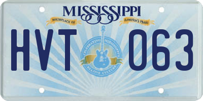 MS license plate HVT063
