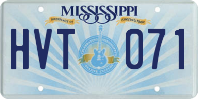 MS license plate HVT071