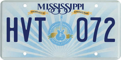 MS license plate HVT072