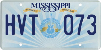 MS license plate HVT073