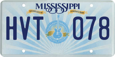 MS license plate HVT078