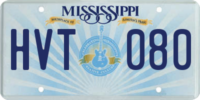 MS license plate HVT080