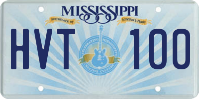 MS license plate HVT100