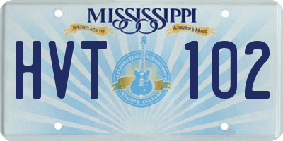 MS license plate HVT102