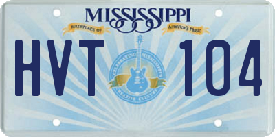 MS license plate HVT104