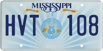 MS license plate HVT108