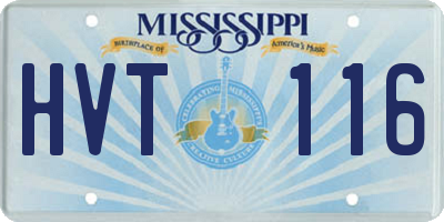 MS license plate HVT116