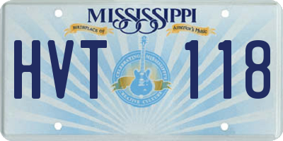 MS license plate HVT118