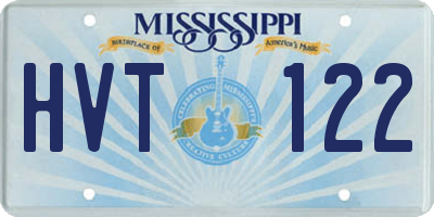 MS license plate HVT122