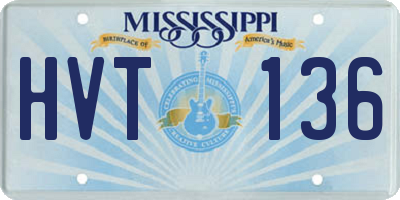 MS license plate HVT136