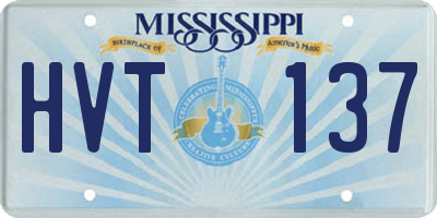 MS license plate HVT137
